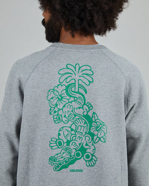 Asis Percales Crocodylus Sweatshirt Grey Melange