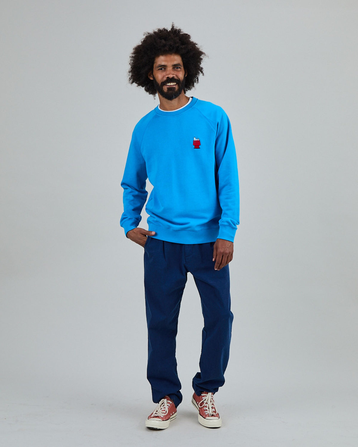 Peanuts Snoopy Doghouse Sweatshirt Blue