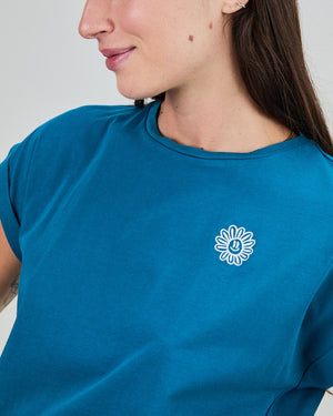 Asis Percales Daisy Scoop Tee Blue