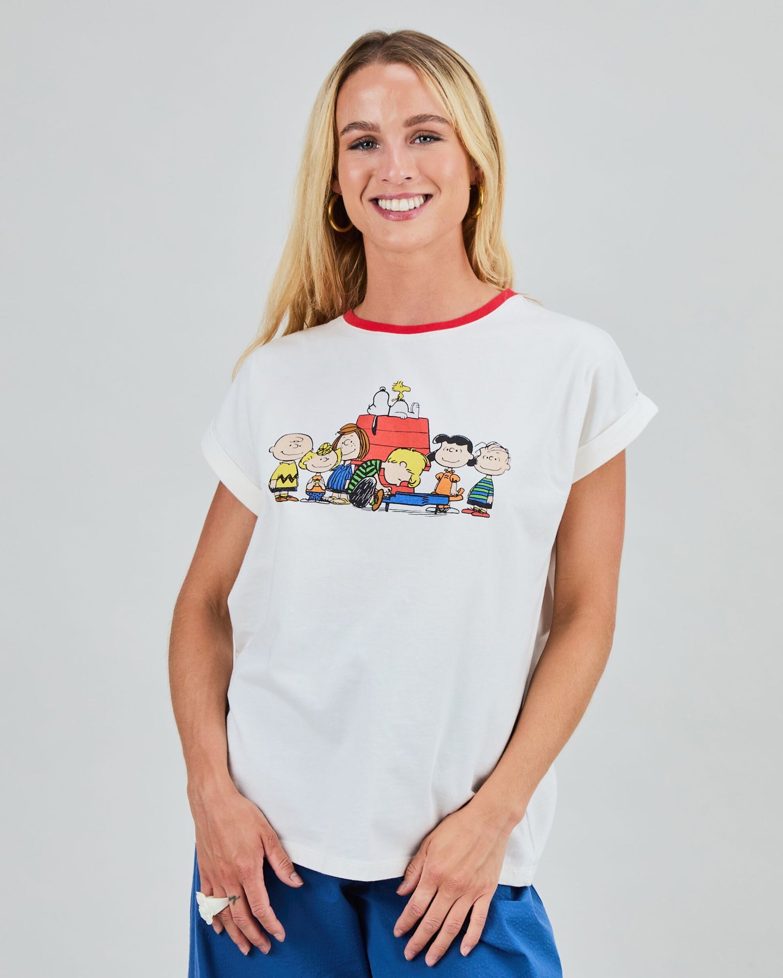 Peanuts Retro Friends Scoop Tee Ecru
