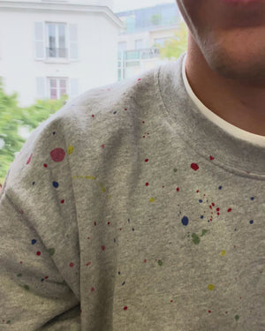 Splash Paint Sweatshirt Grau