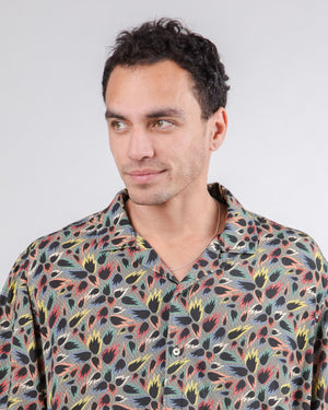 Peseta Flames Aloha Shirt Ecru