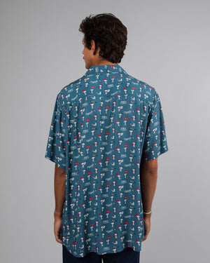 Peanuts Athletic Aloha Shirt Blue