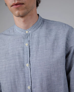 Pinstripe mao Shirt Navy