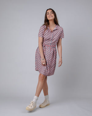 Tiles Short Dress Rose