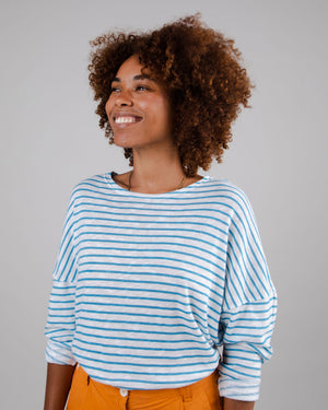 Stripes Fine Knit Sweater Blue