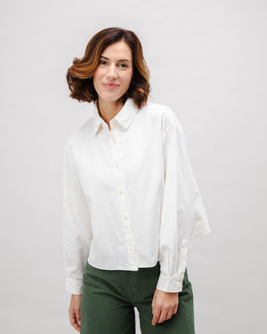 Babycord Boxy Cotton Blouse Ecru