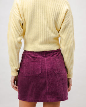 Corduroy Short Skirt Grape