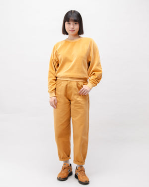 Velvet Raglan Cotton Sweatshirt Ochre