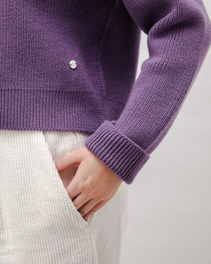 Waterfront Cropped Wool Sweater Orchid