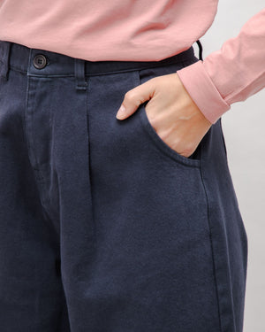 Pegged Cotton Twill Pants Dark Grey