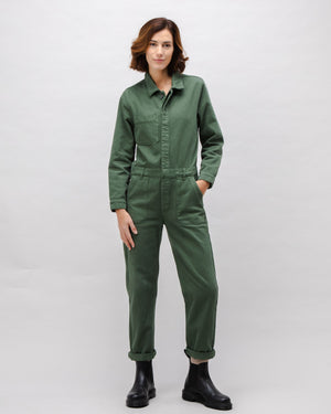 Cotton Twill Boiler Suit Green