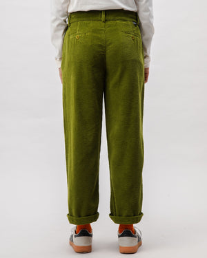 Corduroy Pleated Pants Green